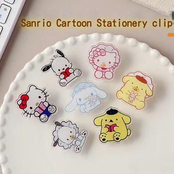 Kawaii Sanrio Plastiko Įrašą Anime Kuromi Cinnamoroll Hello Kitty Raštinės Reikmenys Pastaba Popieriaus Memo Įrašus, Animaciją Maisto Užkandžių Sandarinimo Apkaba